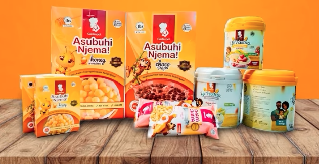 Goldenpot product range including Asubuhi Njema cereals and Uji Fastaa porridge